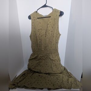 Prana Women's Size XL Green Floral Print Tiered Maxi Dress